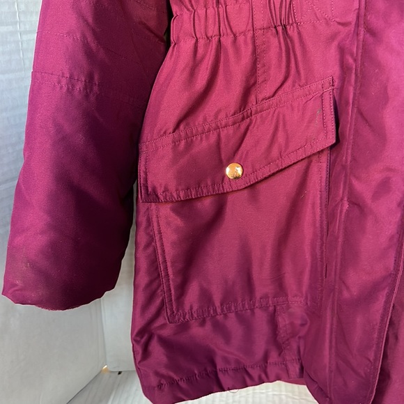 JOHN LEWIS England Girls Purple Puffer Jacket with Hoodie Size 11 - Picture 9 of 14
